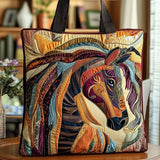 Bolso acolchado con estampado caballo en mosaico multicolor