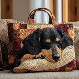Bolso acolchado con estampado dachshund