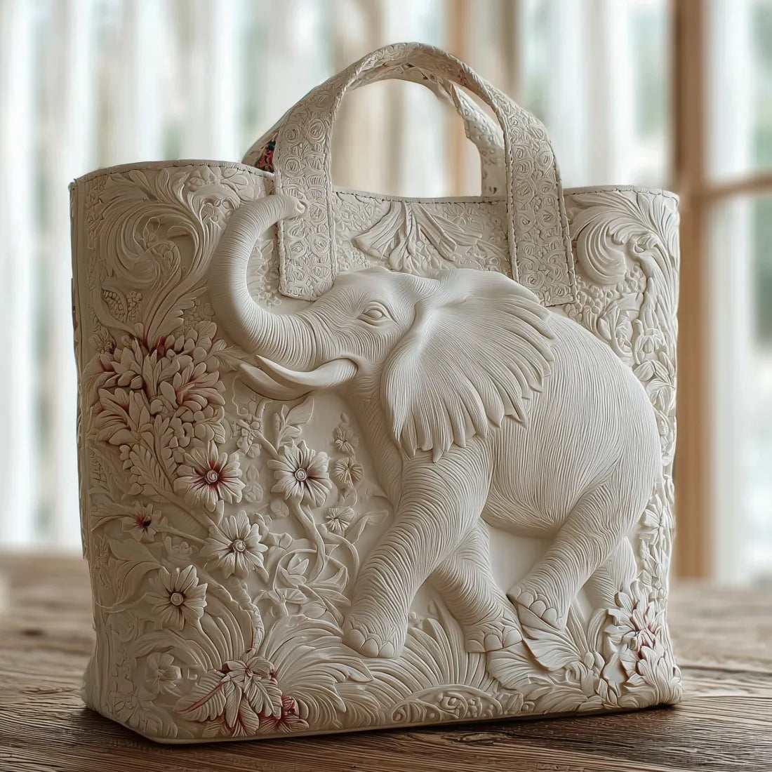 Bolso acolchado con estampado elefante