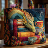 Bolso acolchado con estampado dragón lector