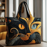 Bolso acolchado con estampado gato místico
