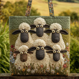 Bolso acolchado con estampado cinco ovejas