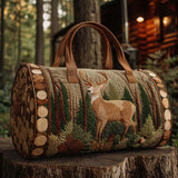 Bolso de viaje acolchado con estampado ciervo de otoño