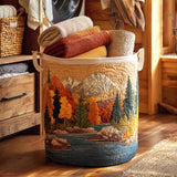 Canasta de ropa acolchada con estampado flujo de otoño