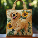 Bolso acolchado con estampado golden retriever