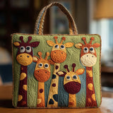 Bolso acolchado con estampado jirafa