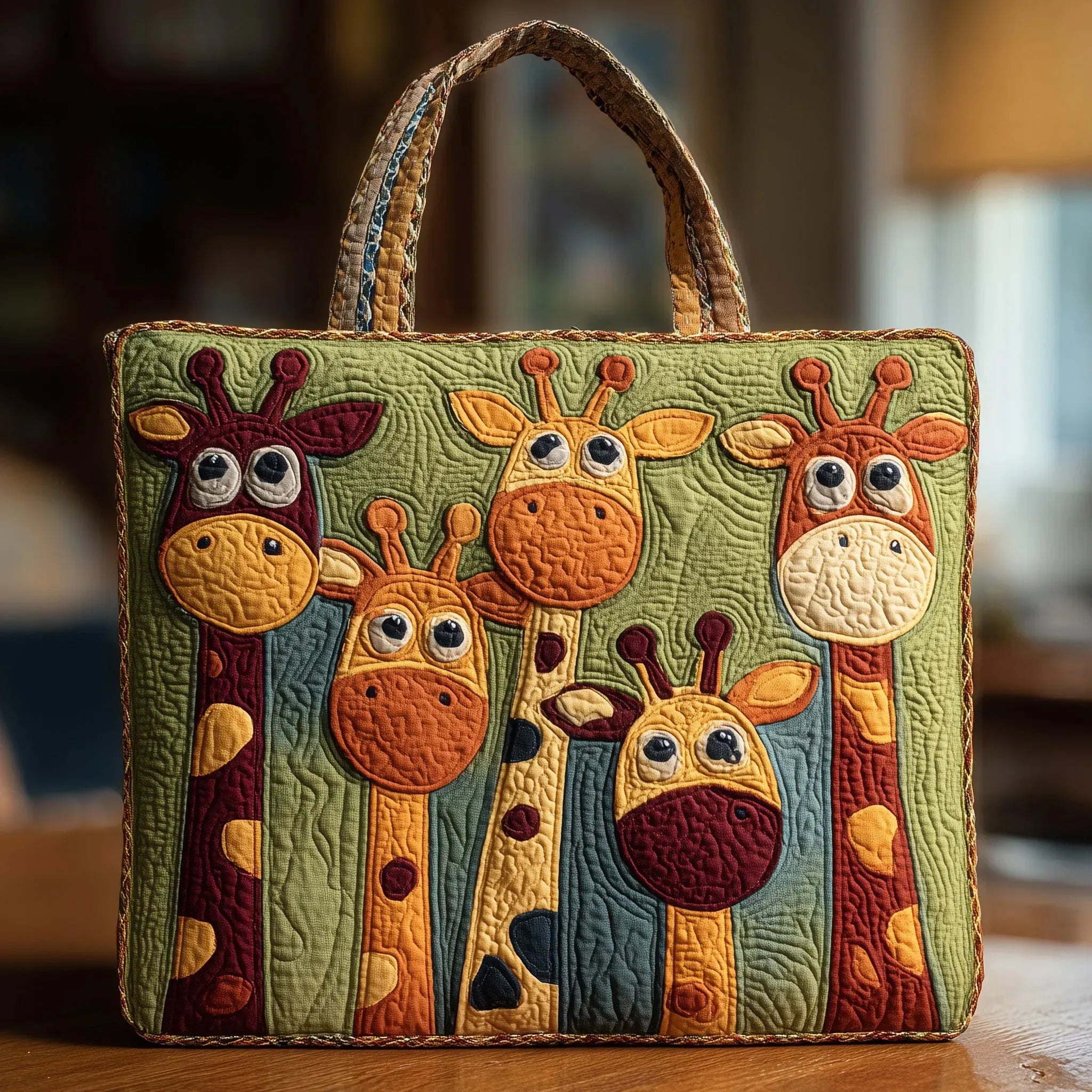 Bolso acolchado con estampado jirafa