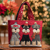 Bolso acolchado con estampado trío de schnauzers
