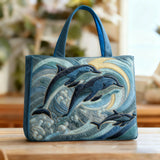 Bolso acolchado con estampado delfín del océano