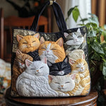 Bolso acolchado con estampado gatitos durmiendo