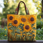 Bolso acolchado con estampado girasoles