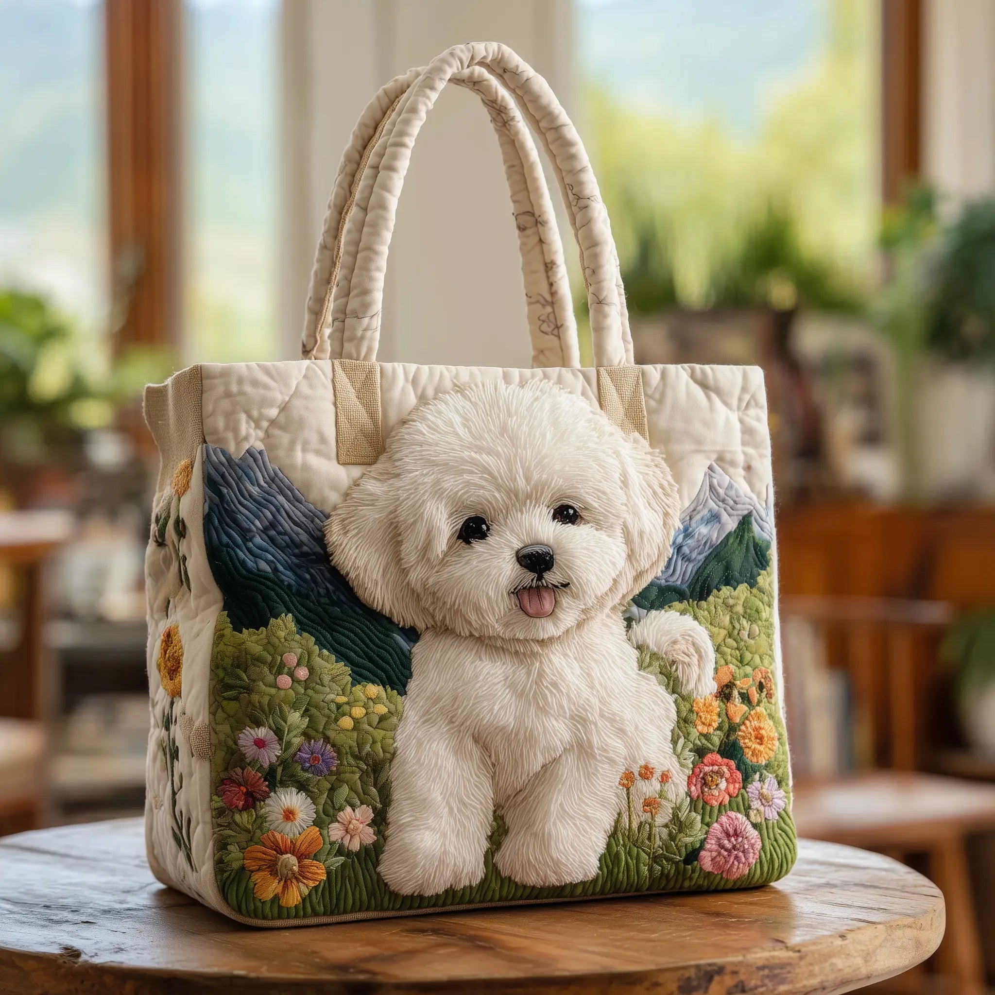 Bolso acolchado con estampado perro encantado