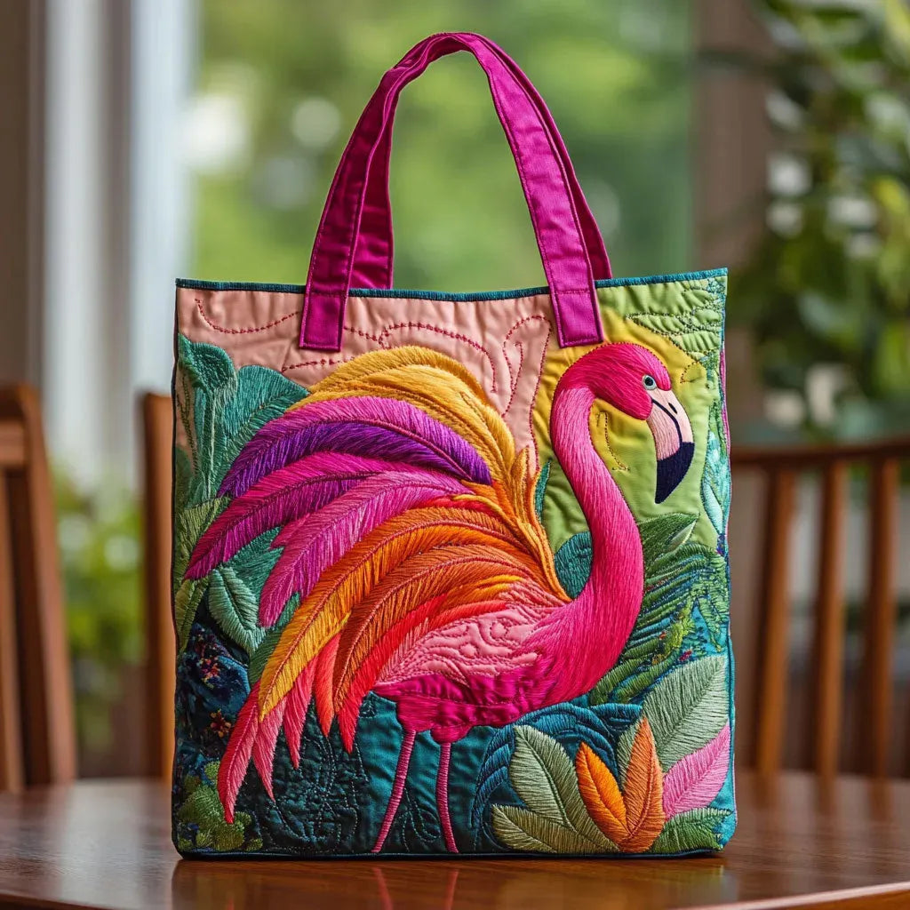 Bolso acolchado con estampado flamenco arcoíris