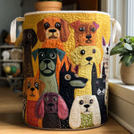 Canasta de ropa acolchada con estampado el encanto de los perros