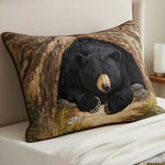 Funda de almohada acolchada con estampado refugio de osos