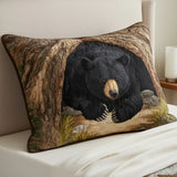 Funda de almohada acolchada con estampado refugio de osos