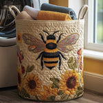 Canasta de ropa acolchada con estampado abeja acogedora