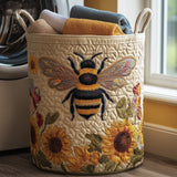 Canasta de ropa acolchada con estampado abeja acogedora