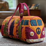 Bolso de viaje acolchado con estampado viaje de flores