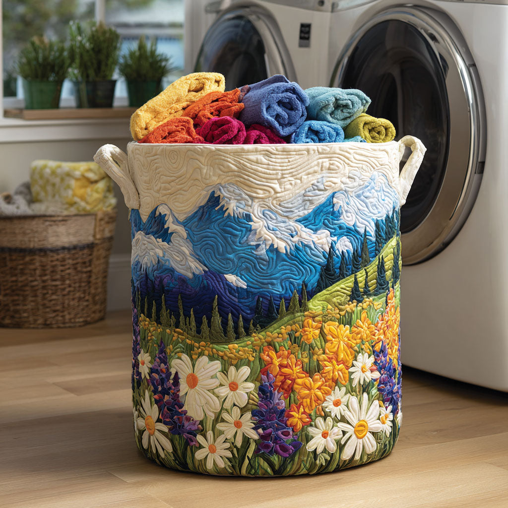 Canasta de ropa acolchada con estampado blütental