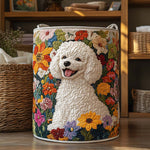 Canasta de ropa acolchada con estampado alegría en el campo de flores