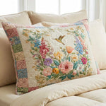 Funda de almohada acolchada con estampado campos de flores