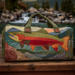 Bolso de viaje acolchado con estampado trucha de arroyo