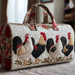 Bolso de viaje acolchado con estampado pollos rurales