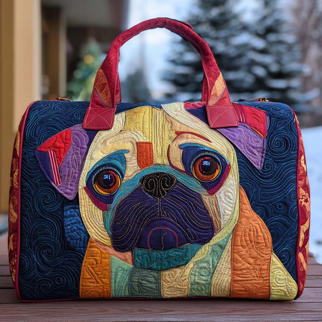 Bolso de viaje acolchado con estampado mejillas redondas