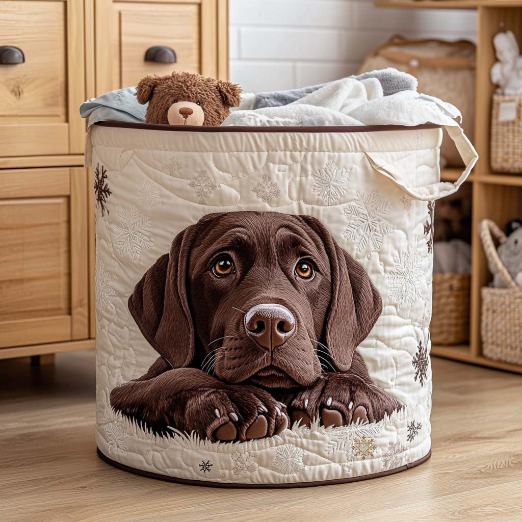 Canasta de ropa acolchada con estampado cachorro acogedor