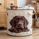 Canasta de ropa acolchada con estampado cachorro acogedor