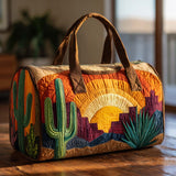 Bolso de viaje acolchado con estampado amanecer en el desierto