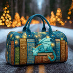 Bolso de viaje acolchado con estampado dragón y libro de hechizos