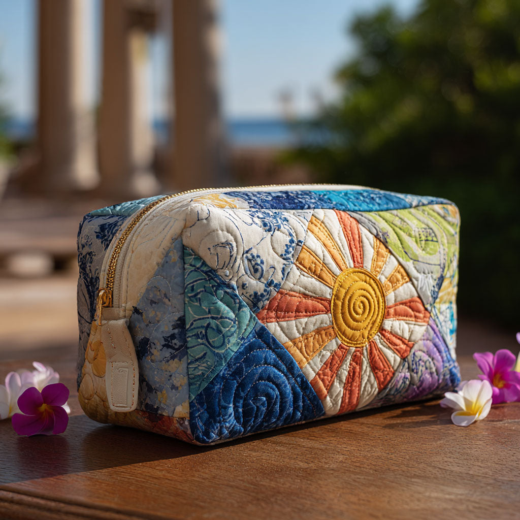 Cosmetiquera acolchada con estampado espíritu de la tierra