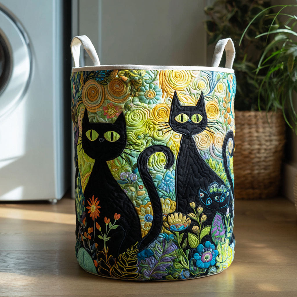 Canasta de ropa acolchada con estampado resistente a gatos
