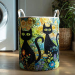 Canasta de ropa acolchada con estampado resistente a gatos