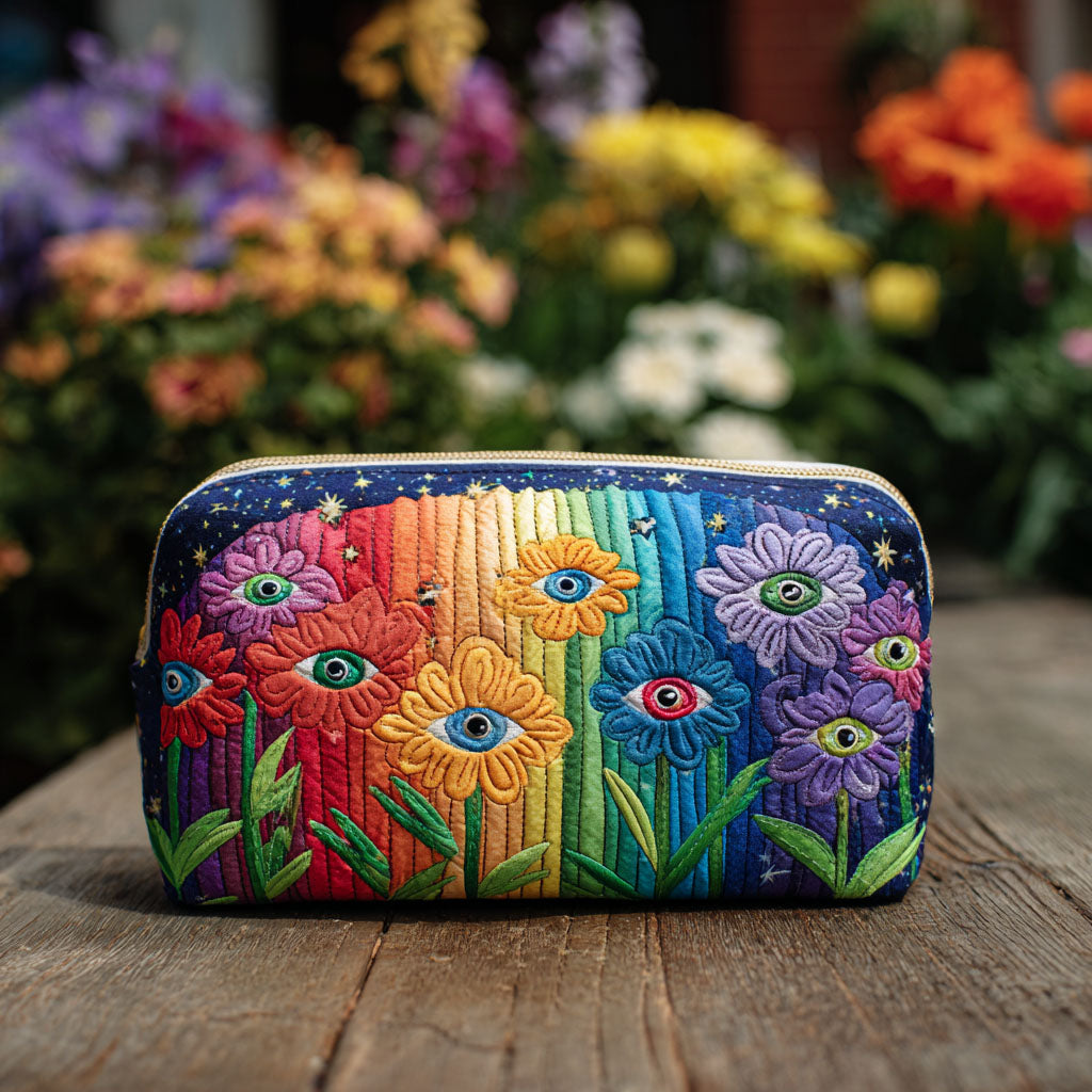 Cosmetiquera acolchada con estampado bosque-groove