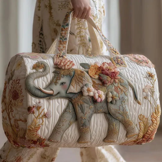 Bolso de viaje acolchado con estampado elefante