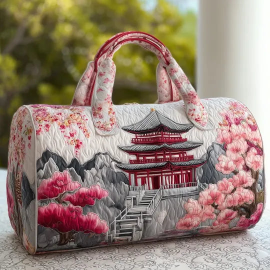 Bolso de viaje acolchado con estampado motivo japonés