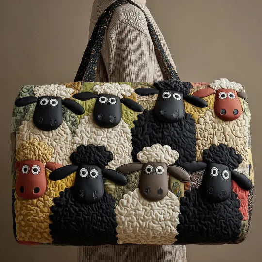 Bolso de viaje acolchado con estampado ovejas