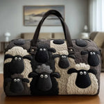 Bolso de viaje acolchado con estampado ovejas en el verde