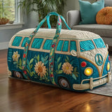 Bolso de viaje acolchado con estampado hippiebus en viaje