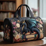 Bolso de viaje acolchado con estampado dragón lector