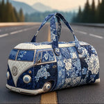 Bolso de viaje acolchado con estampado índigo