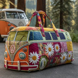 Bolso de viaje acolchado con estampado patrón de flores