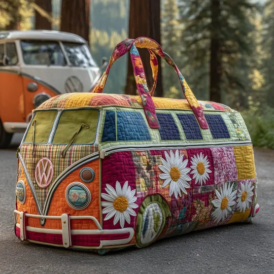 Bolso de viaje acolchado con estampado patrón de flores