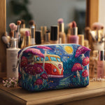 Cosmetiquera acolchada con estampado viaje a las galaxias