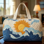 Bolso de viaje acolchado con estampado luz de atardecer dorada