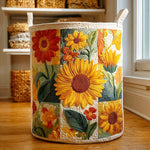 Canasta de ropa acolchada con estampado sueño de girasol