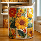 Canasta de ropa acolchada con estampado sueño de girasol